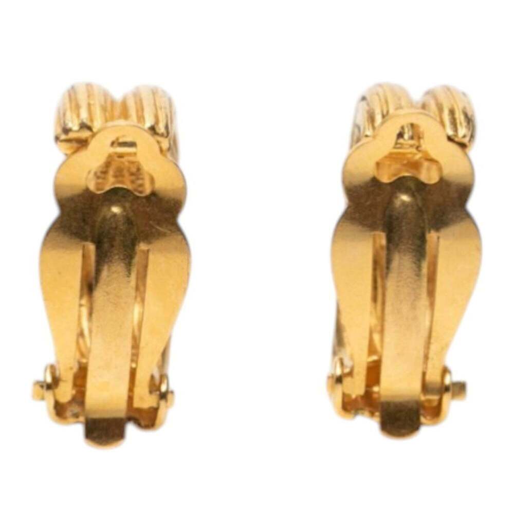 CHANEL Vintage Gold Logo Earrings - Picture 2 of 4